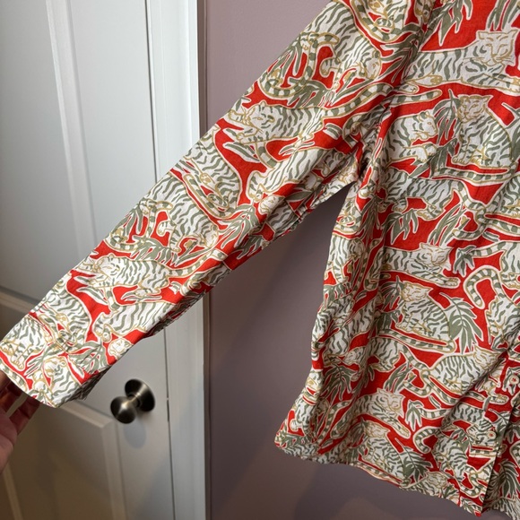 Talbots Petite XL Tiger Red Green Animal Print XLP XL - Picture 6 of 11